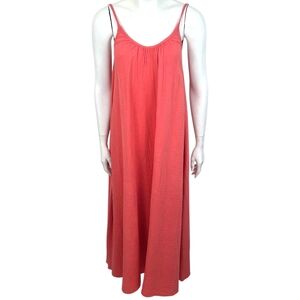 The Great Cotton Gauze Maxi Slip Dress NEW Coral Women XS Resortwear Beach Cover